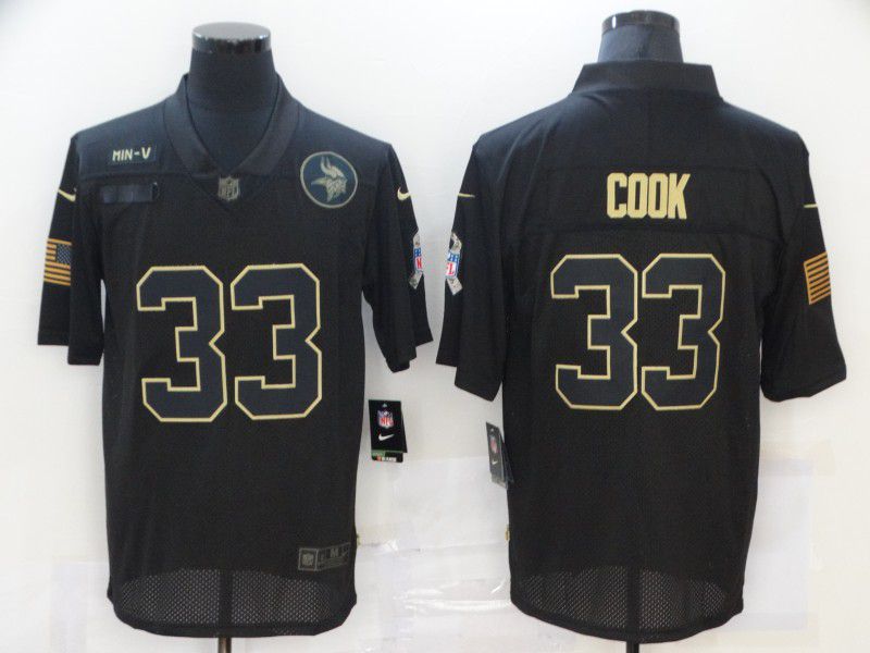 Men Minnesota Vikings #33 Cook Black gold lettering 2020 Nike NFL Jersey->minnesota vikings->NFL Jersey